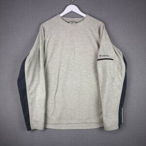 Vintage Columbia Fleece Two Tone Cream / Grey Longsleeve Mens XL
